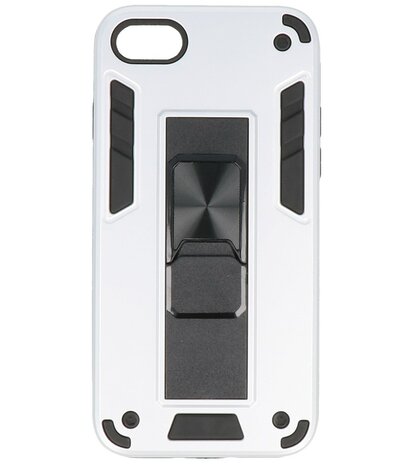 Tough Armor Hardcase Met Standfunctie Hoesje voor iPhone SE 2020 - Zilver