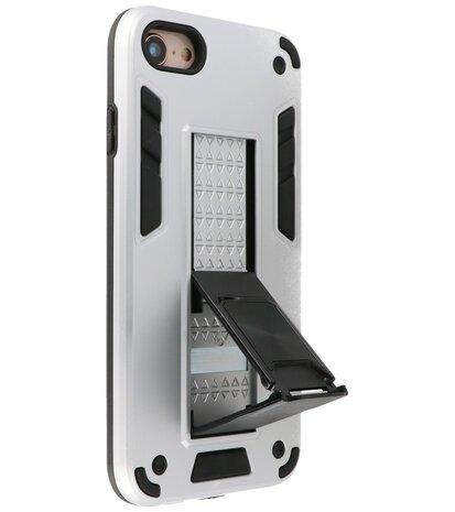 Tough Armor Hardcase Met Standfunctie Hoesje voor iPhone SE 2020 - Zilver