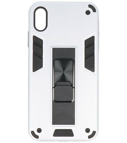 Tough Armor Hardcase Met Standfunctie Hoesje voor iPhone Xs - Zilver