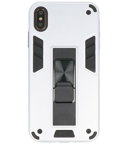 Tough Armor Hardcase Met Standfunctie Hoesje voor iPhone Xs - Zilver