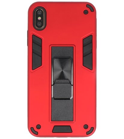 Tough Armor Hardcase Met Standfunctie Hoesje voor iPhone Xs Max - Rood