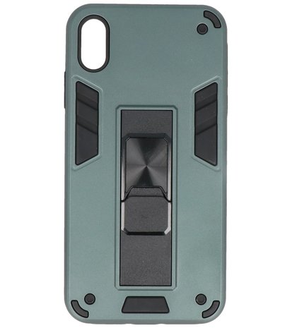 Tough Armor Hardcase Met Standfunctie Hoesje voor iPhone Xs Max - Donker Groen