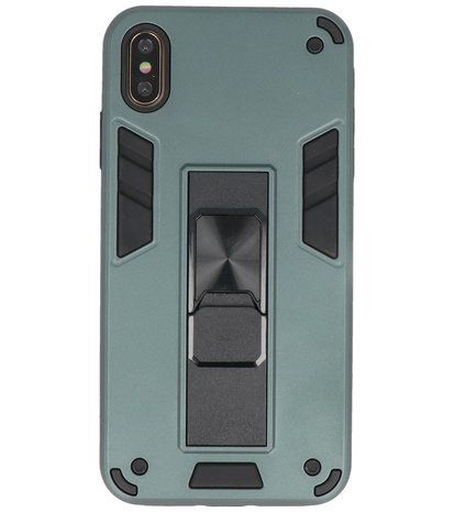 Tough Armor Hardcase Met Standfunctie Hoesje voor iPhone Xs Max - Donker Groen