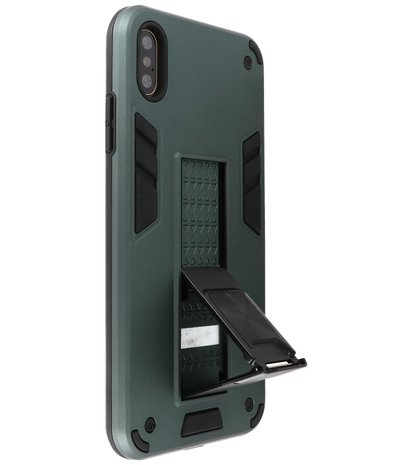 Tough Armor Hardcase Met Standfunctie Hoesje voor iPhone Xs Max - Donker Groen