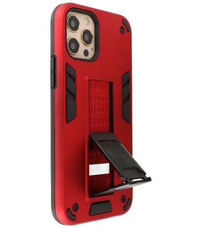 Tough Armor Hardcase Met Standfunctie Hoesje voor iPhone 12 - 12 Pro - Rood