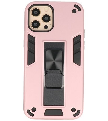 Tough Armor Hardcase Met Standfunctie Hoesje voor iPhone 12 - 12 Pro - Roze