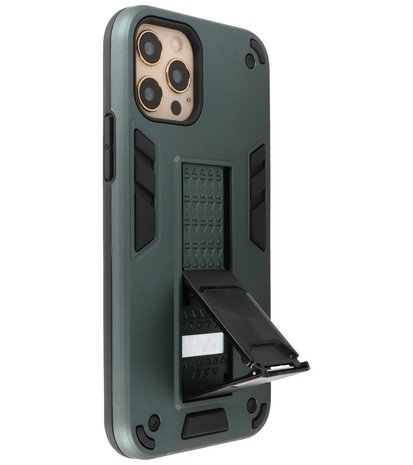 Tough Armor Hardcase Met Standfunctie Hoesje voor iPhone 12 Pro Max - Donker Groen
