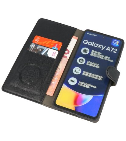Book Case Pasjeshouder Telefoonhoesje voor Samsung Galaxy A72 / A72 5G - Zwart