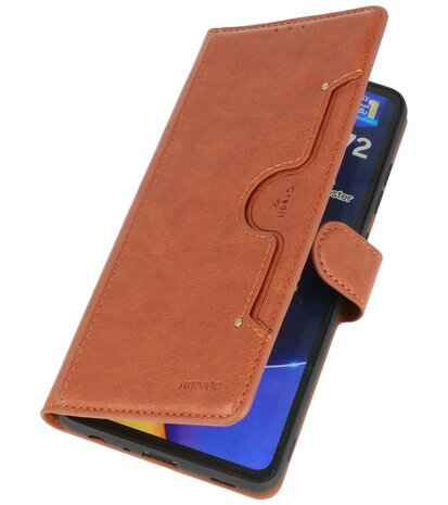 Book Case Pasjeshouder Telefoonhoesje voor Samsung Galaxy A72 / A72 5G - Bruin