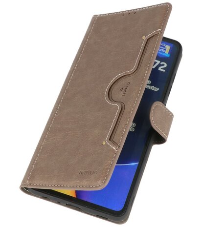 Book Case Pasjeshouder Telefoonhoesje voor Samsung Galaxy A72 / A72 5G - Grijs