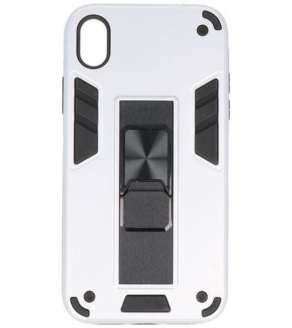 Tough Armor Hardcase Met Standfunctie Hoesje voor iPhone XR - Zilver