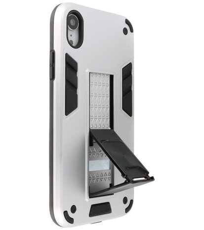 Tough Armor Hardcase Met Standfunctie Hoesje voor iPhone XR - Zilver