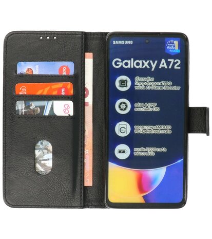 Booktype Wallet Case Telefoonhoesje voor Samsung Galaxy A72 5G - Zwart