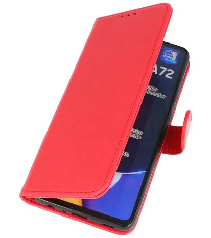 Booktype Wallet Case Telefoonhoesje voor Samsung Galaxy A72 5G - Rood