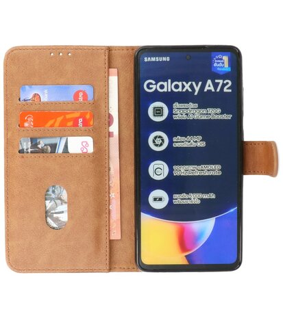 Booktype Wallet Case Telefoonhoesje voor Samsung Galaxy A72 5G - Bruin