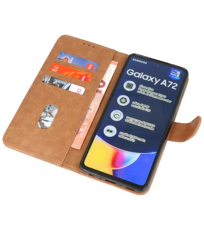 Booktype Wallet Case Telefoonhoesje voor Samsung Galaxy A72 5G - Bruin