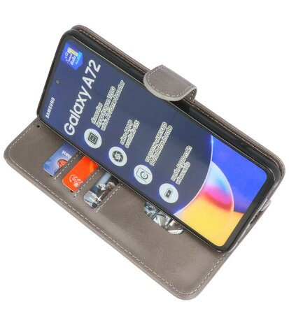 Booktype Wallet Case Telefoonhoesje voor Samsung Galaxy A72 5G - Grijs