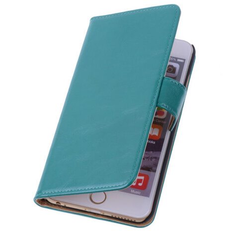 PU Leder Groen iPhone 6 Plus Book/Wallet Case/Cover