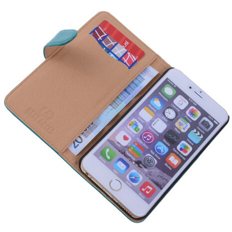 PU Leder Groen iPhone 6 Plus Book/Wallet Case/Cover