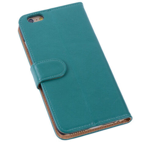 PU Leder Groen iPhone 6 Plus Book/Wallet Case/Cover