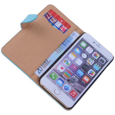 PU Leder Turquoise iPhone 6 Plus Book/Wallet Case/Cover