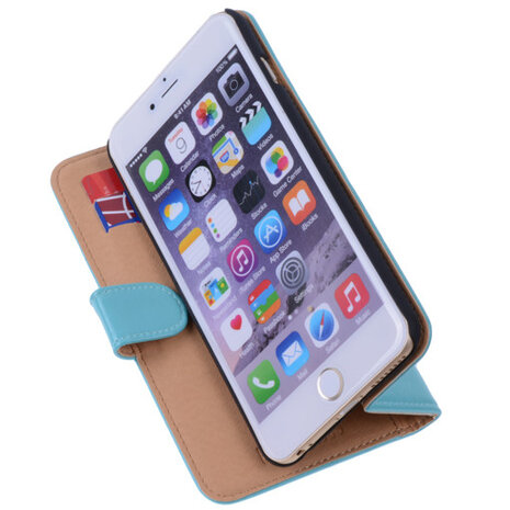 PU Leder Turquoise iPhone 6 Plus Book/Wallet Case/Cover