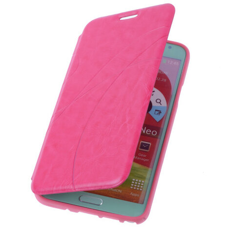 Pink TPU Book Case Flip Cover Motief Hoesje voor Samsung Galaxy Note 3 Neo