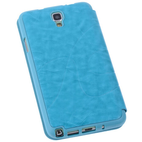 Turquoise TPU Book Case Flip Cover Hoesje voor Samsung Galaxy Note 3 Neo