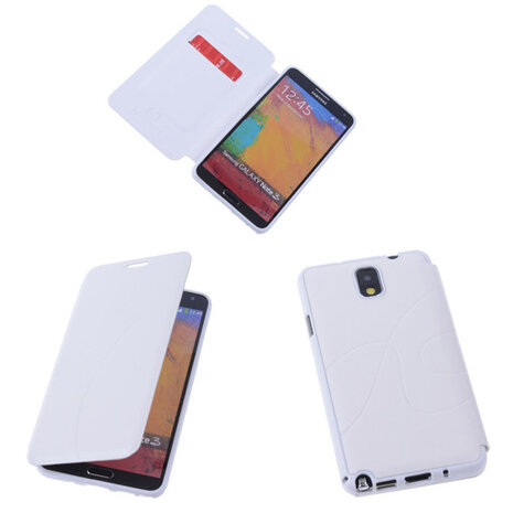 Bestcases Wit TPU Book Case Flip Cover Motief Samsung Galaxy Note 3