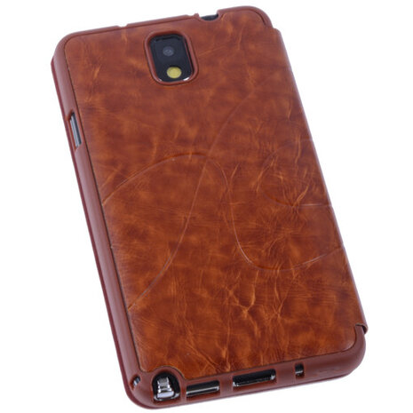 Bestcases Bruin TPU Book Case Flip Cover Motief Hoesje voor Samsung Galaxy Note 3