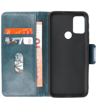 Portemonnee Wallet Case Hoesje voor Motorola Moto G30 - Moto G20 - Moto G10 - Blauw