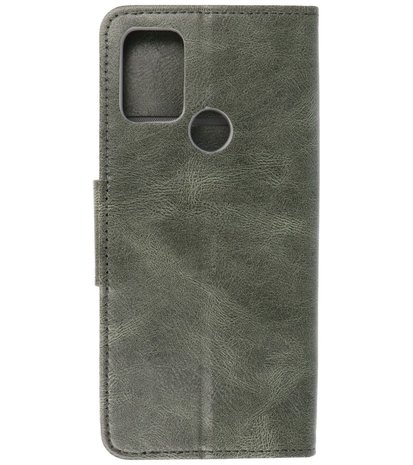 Portemonnee Wallet Case Hoesje voor Motorola Moto G30 - Moto G20 - Moto G10 - Donker Groen