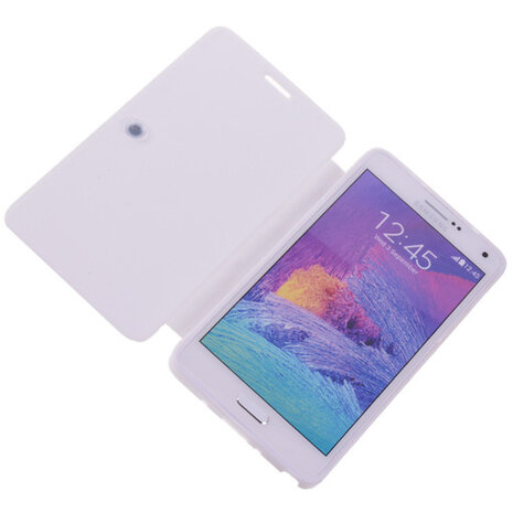 Bestcases Wit Hoesje voor Samsung Galaxy Note 4 TPU Book Case Flip Cover Motief