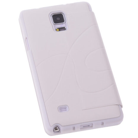Bestcases Wit Hoesje voor Samsung Galaxy Note 4 TPU Book Case Flip Cover Motief