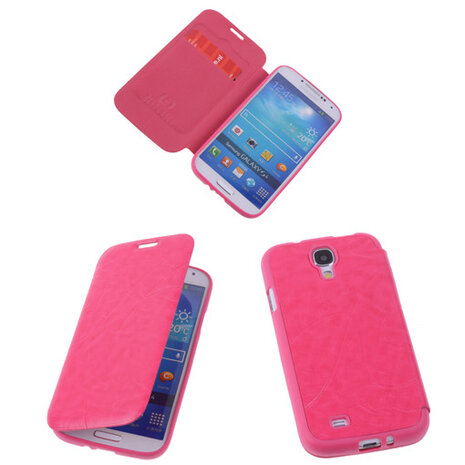 Bestcases Pink TPU Book Case Flip Cover Motief Samsung Galaxy S4