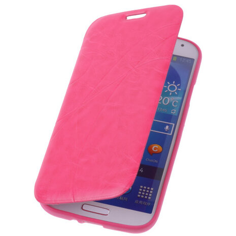 Bestcases Pink TPU Book Case Flip Cover Motief Hoesje voor Samsung Galaxy S4