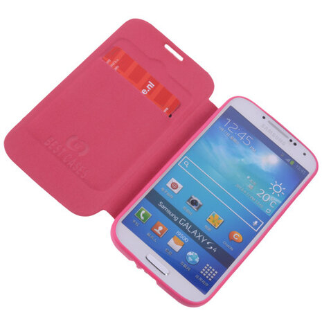 Bestcases Pink TPU Book Case Flip Cover Motief Hoesje voor Samsung Galaxy S4