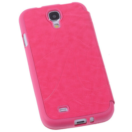 Bestcases Pink TPU Book Case Flip Cover Motief Hoesje voor Samsung Galaxy S4