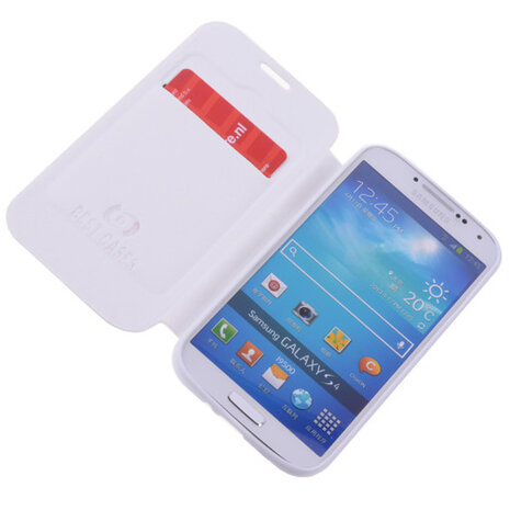 Bestcases Wit TPU Book Case Flip Cover Motief Hoesje voor Samsung Galaxy S4