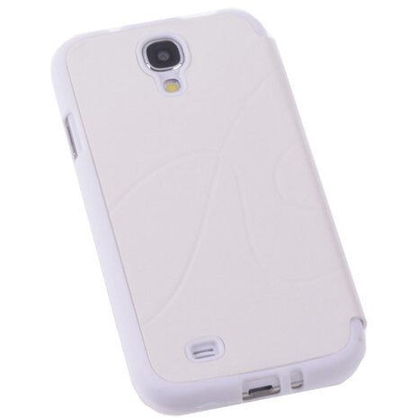 Bestcases Wit TPU Book Case Flip Cover Motief Hoesje voor Samsung Galaxy S4