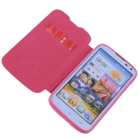 Bestcases Pink Hoesje voor Huawei Ascend G610 TPU Book Case Cover Motief