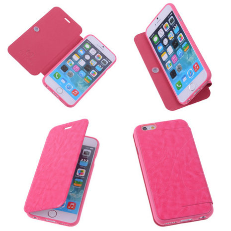 Bestcases Pink TPU Booktype Motief Hoesje Apple iPhone 6