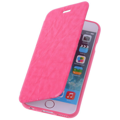 Bestcases Pink TPU Booktype Motief Hoesje voor Apple iPhone 6