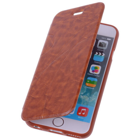 Bestcases Bruin TPU Booktype Motief Hoesje voor Apple iPhone 6