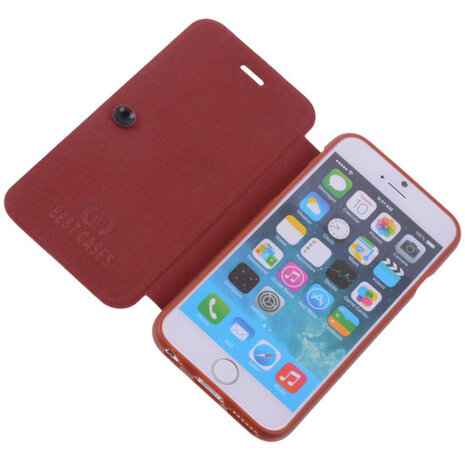 Bestcases Bruin TPU Booktype Motief Hoesje voor Apple iPhone 6