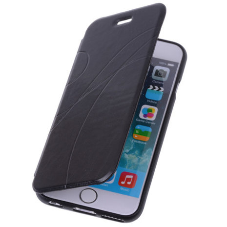 Bestcases Zwart TPU Booktype Motief Hoesje voor Apple iPhone 6