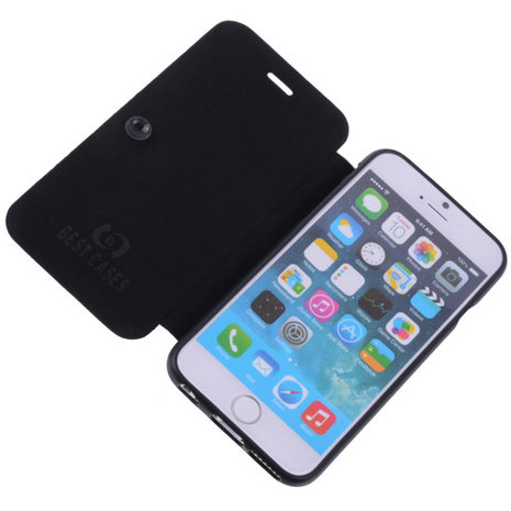 Bestcases Zwart TPU Booktype Motief Hoesje voor Apple iPhone 6