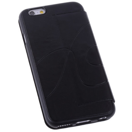 Bestcases Zwart TPU Booktype Motief Hoesje voor Apple iPhone 6