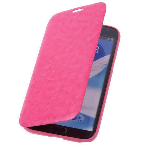 Bestcases Pink TPU Book Case Flip Cover Motief Hoesje voor Samsung Galaxy Note 2