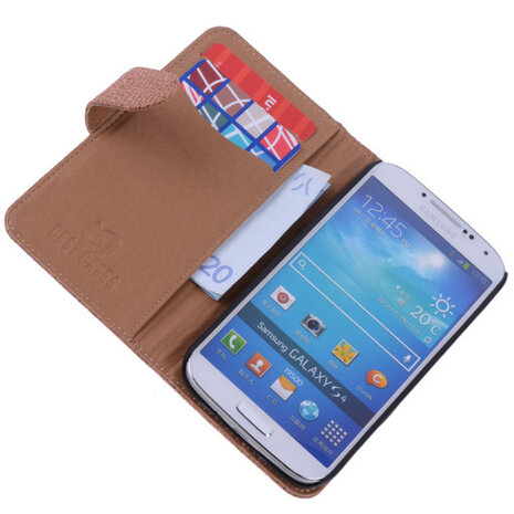 BestCases Glamour Gold Hoesje voor Samsung Galaxy S4 Echt Leer Wallet Case